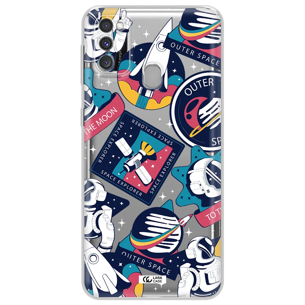 Astronaut Stickers Samsung M30S Clear TPU Case