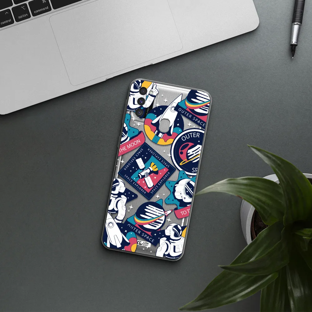 Astronaut Stickers Samsung M30S Clear TPU Case