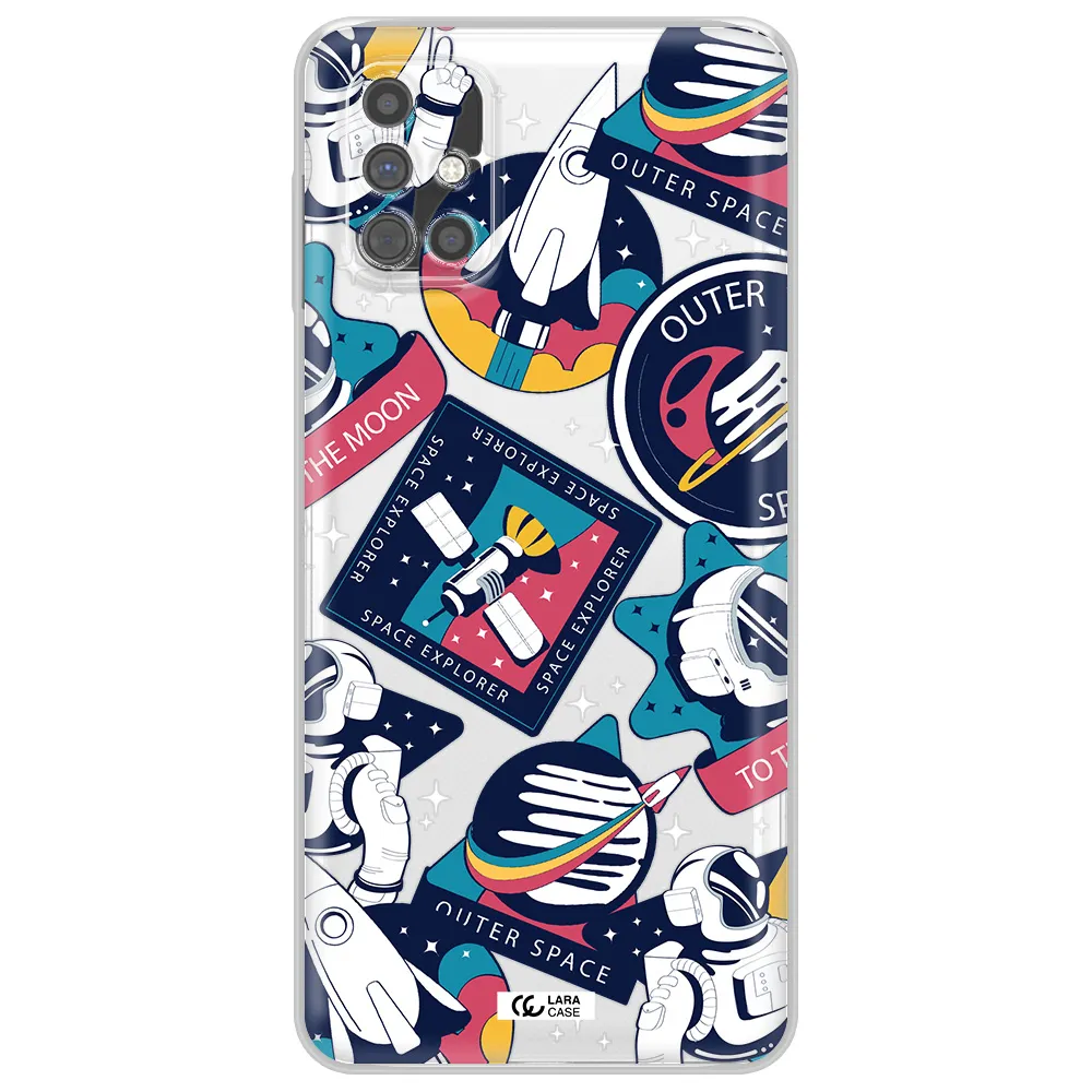 Astronaut Stickers Samsung M51 Clear TPU Case