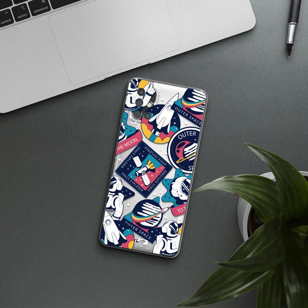 Astronaut Stickers Samsung M51 Clear TPU Case