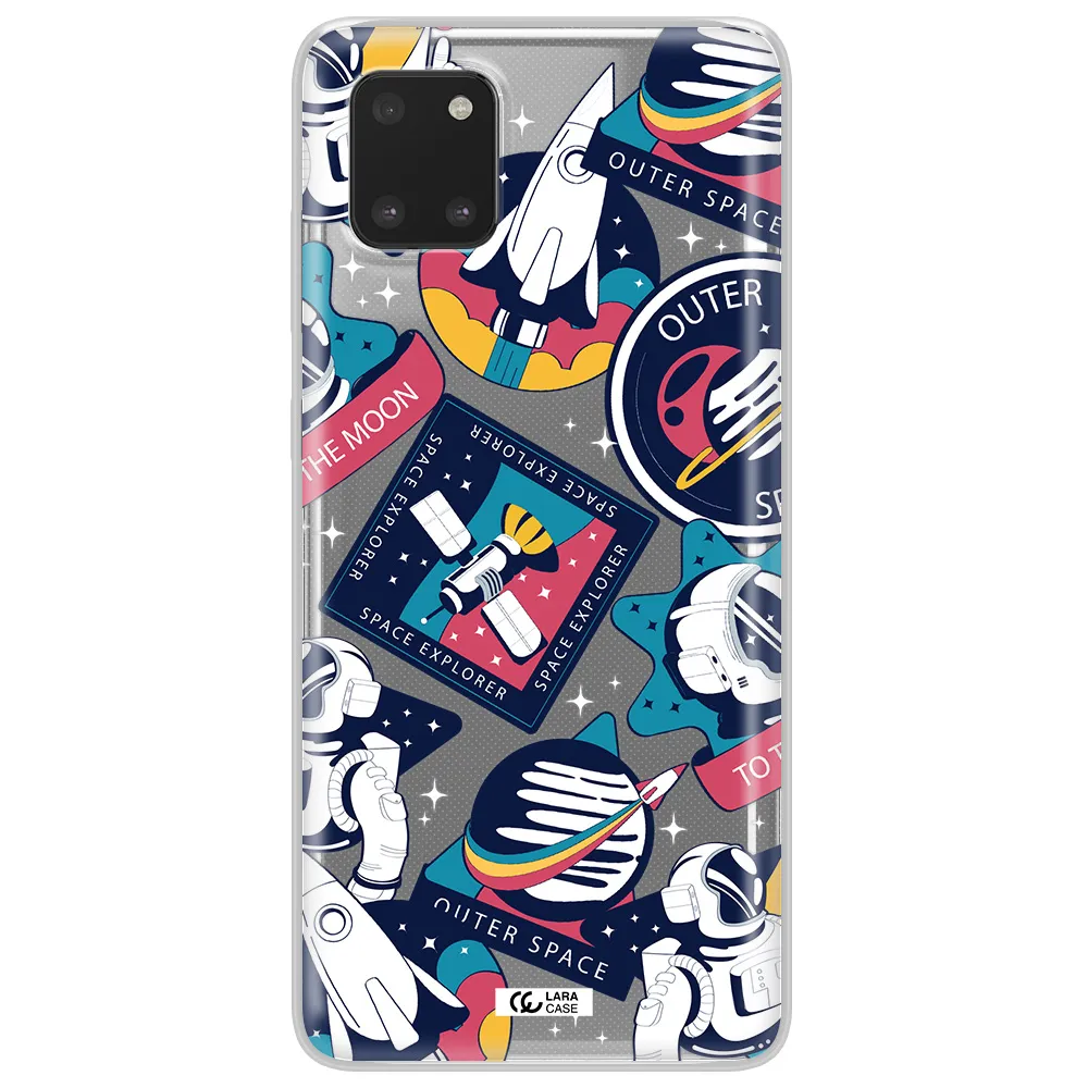Astronaut Stickers Samsung Note 10 Lite Clear TPU Case