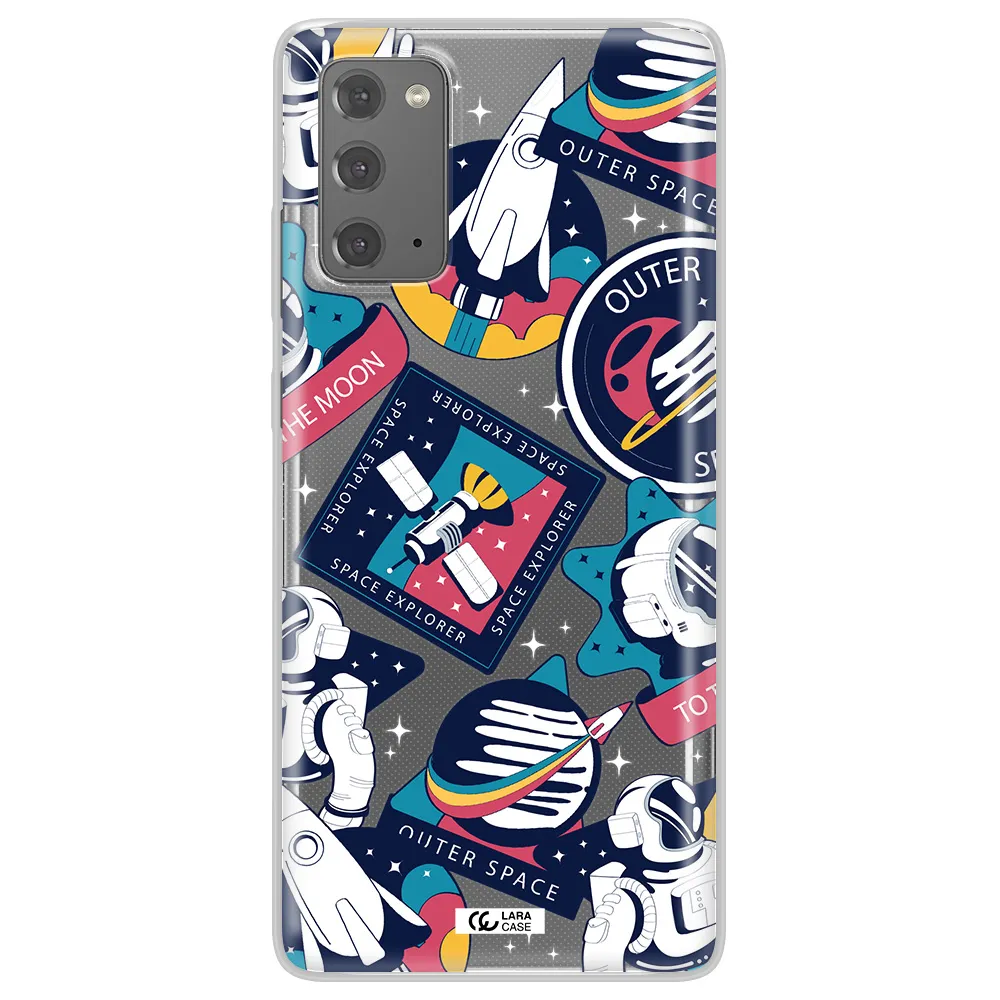 Astronaut Stickers Samsung Note 20 Clear TPU Case
