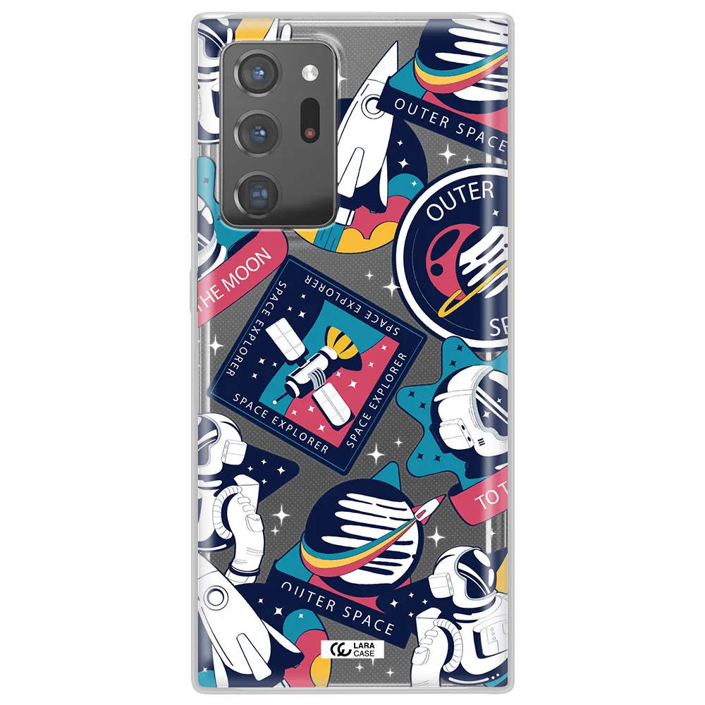 Astronaut Stickers Samsung Note 20 Ultra Clear TPU Case