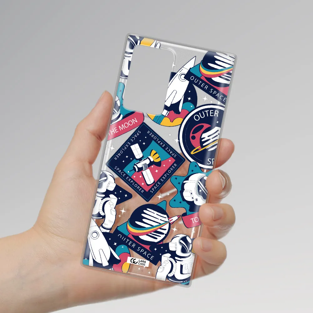 Astronaut Stickers Samsung Note 20 Ultra Clear TPU Case