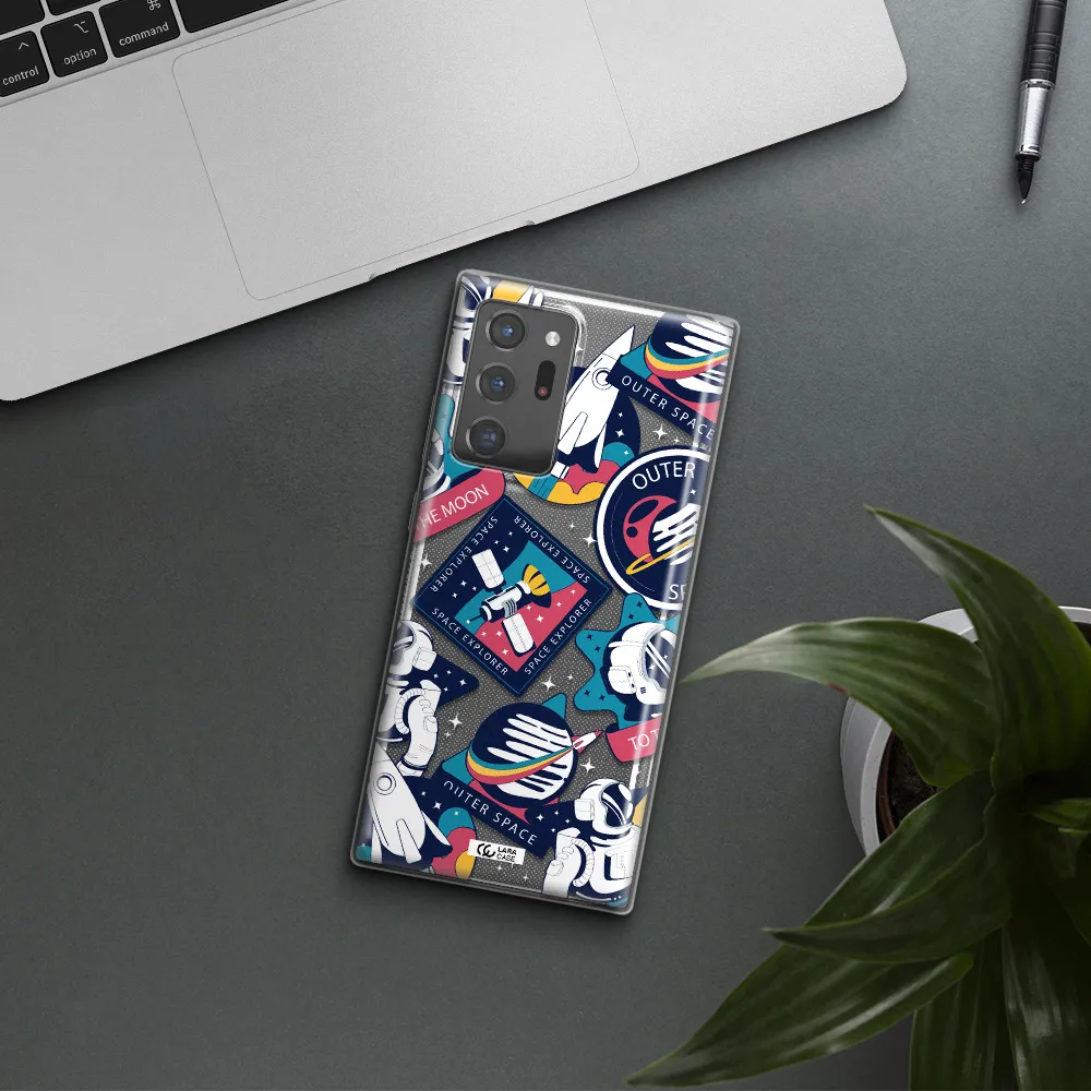 Astronaut Stickers Samsung Note 20 Ultra Clear TPU Case