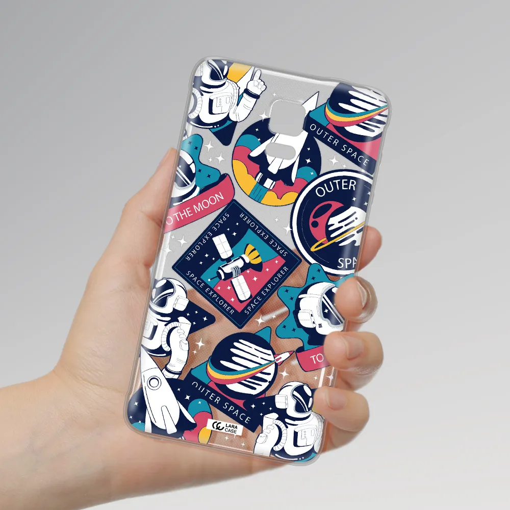 Astronaut Stickers Samsung Note 4 Clear TPU Case