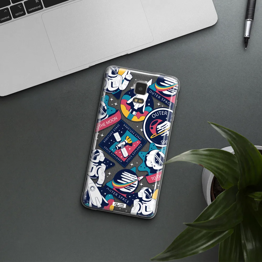 Astronaut Stickers Samsung Note 4 Clear TPU Case