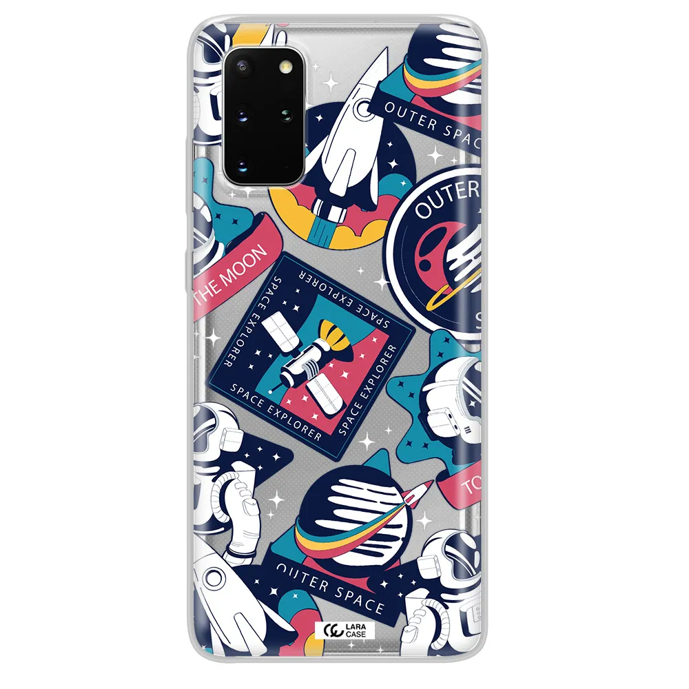 Astronaut Stickers Samsung S 20 Plus Clear TPU Case