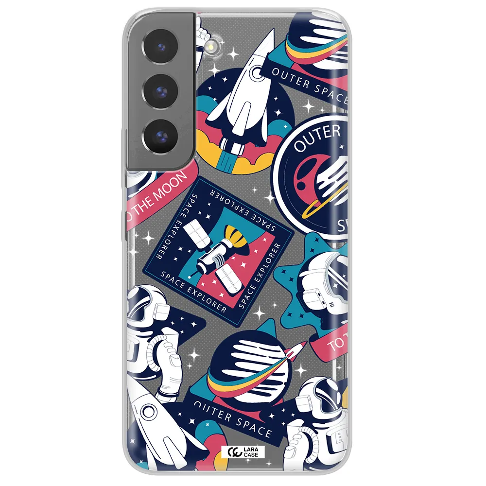 Astronaut Stickers Samsung S 22 Plus Clear TPU Case