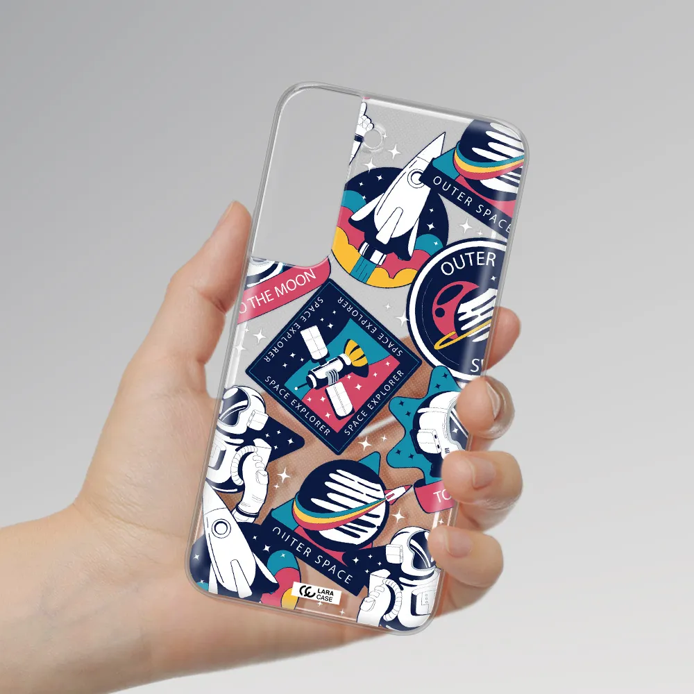 Astronaut Stickers Samsung S 22 Plus Clear TPU Case