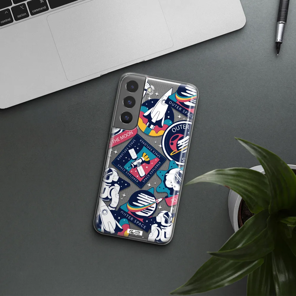 Astronaut Stickers Samsung S 22 Plus Clear TPU Case