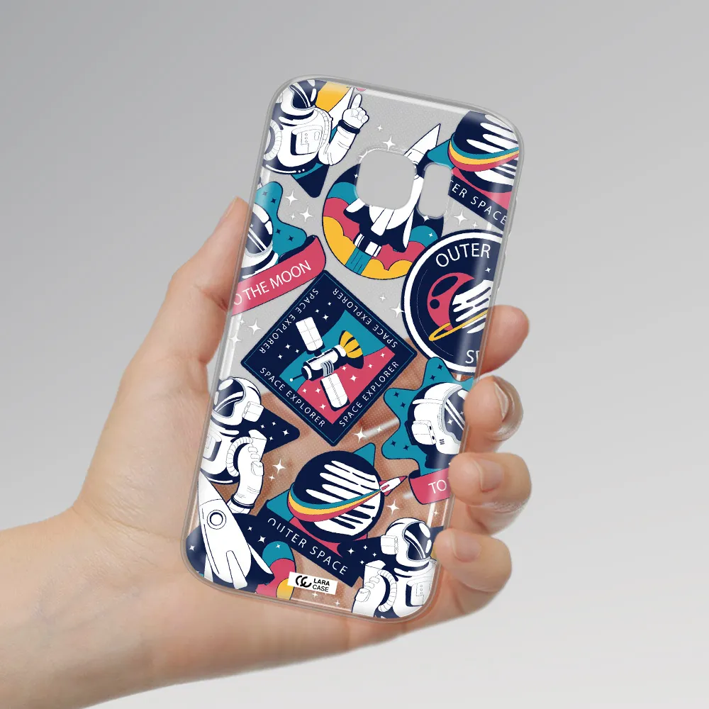 Astronaut Stickers Samsung S 7 Clear TPU Case