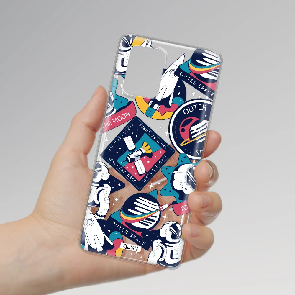 Astronaut Stickers Samsung S10 Lite Clear TPU Case