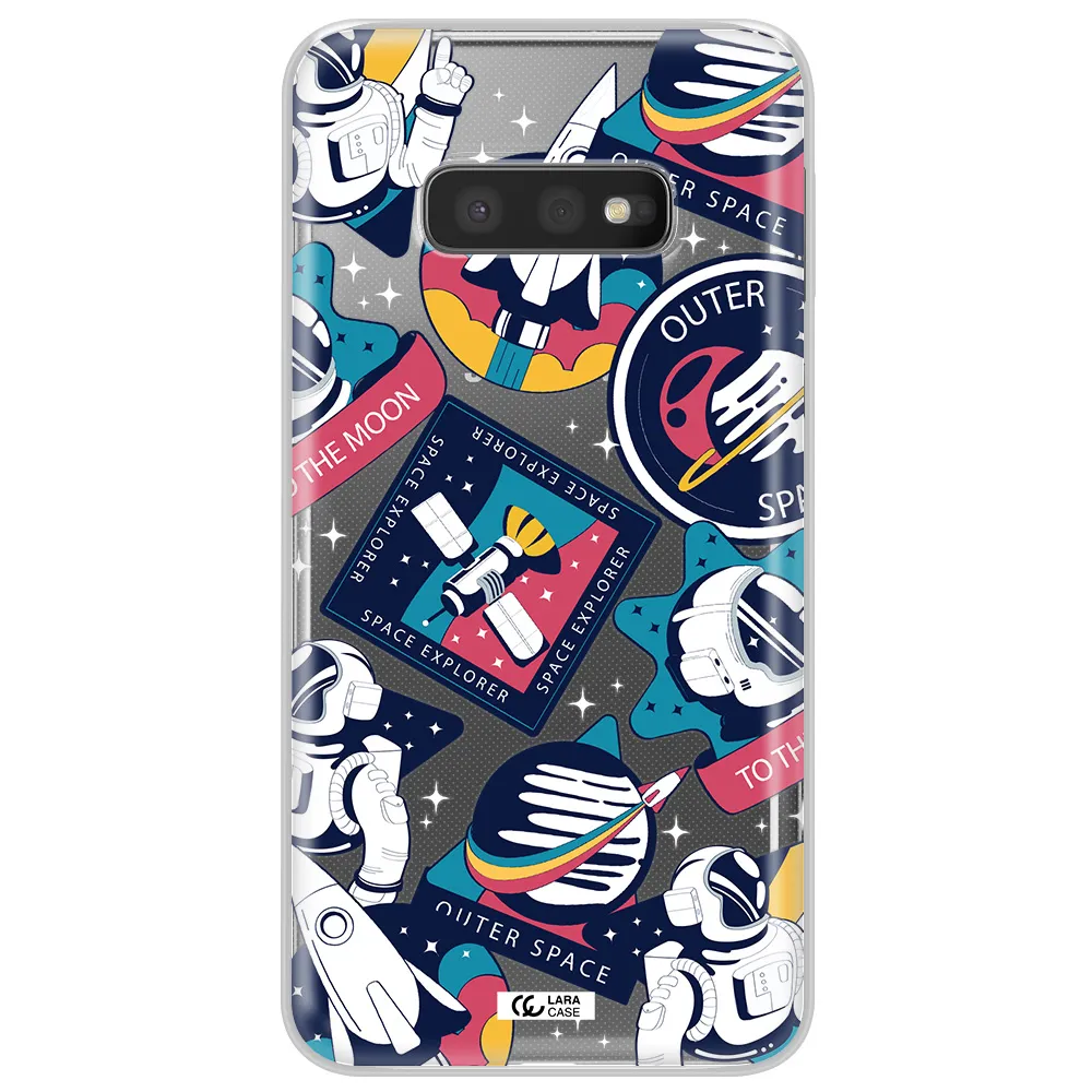 Astronaut Stickers Samsung S10e Clear TPU Case