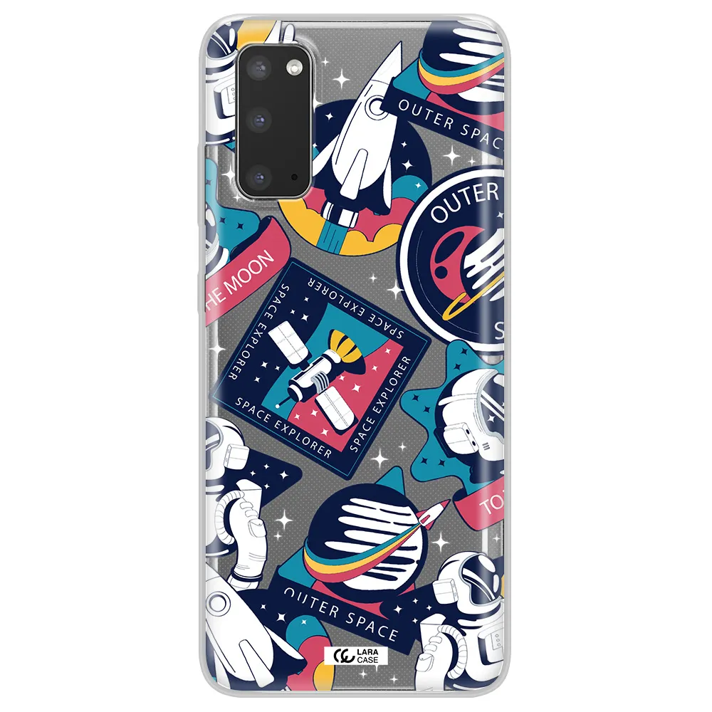 Astronaut Stickers Samsung S20 Clear TPU Case