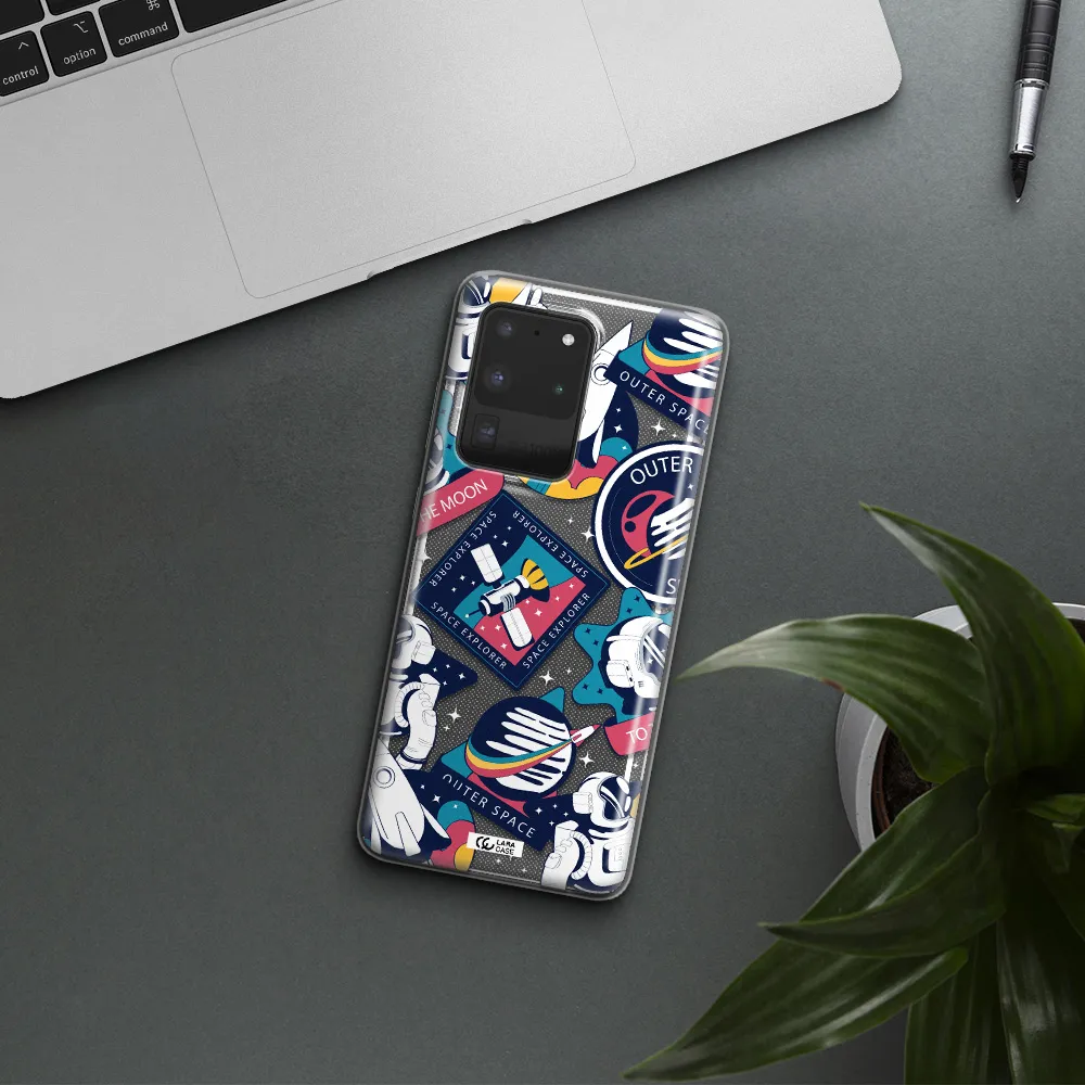 Astronaut Stickers Samsung S20 Ultra Clear TPU Case