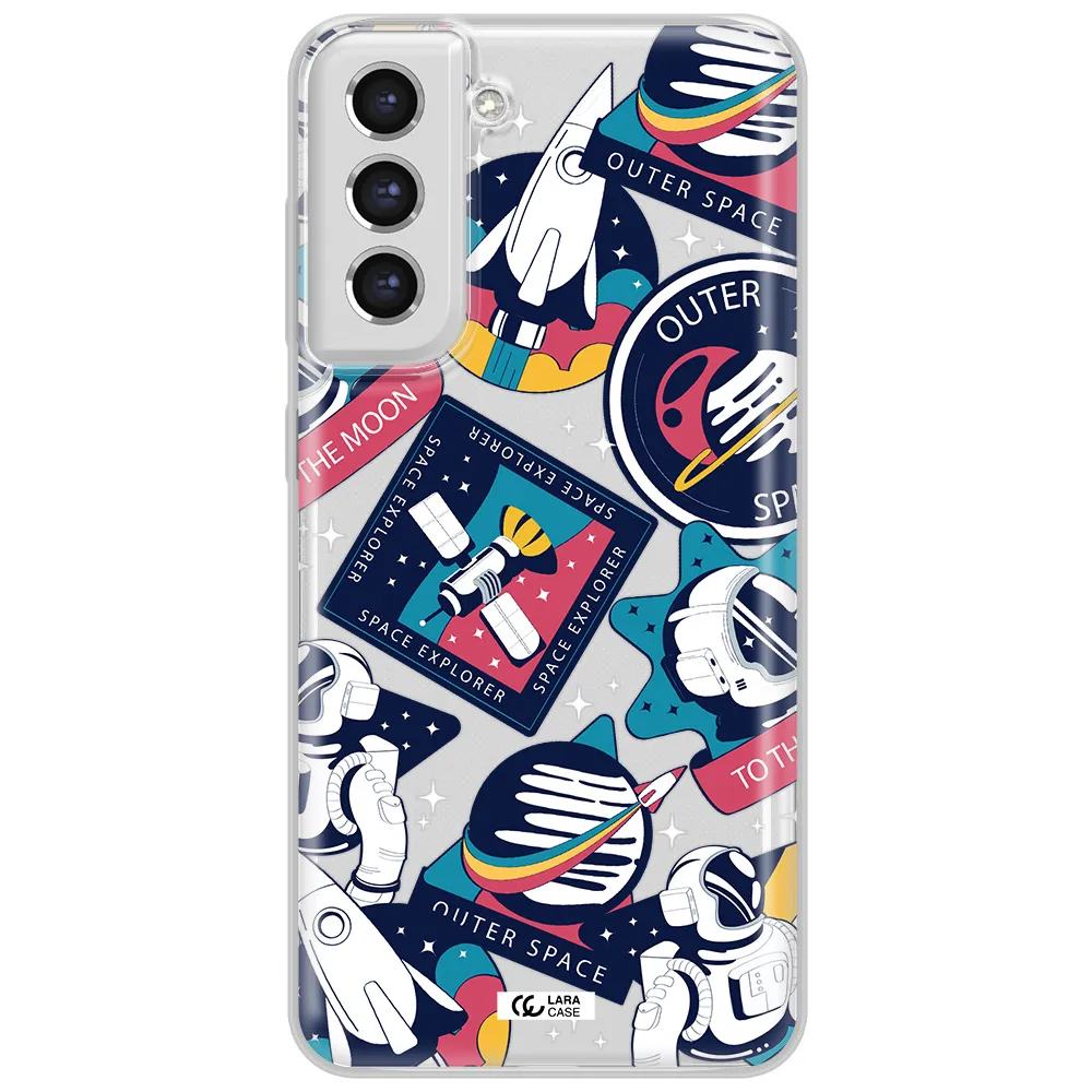 Astronaut Stickers Samsung S21 Fe Clear Tpu Case