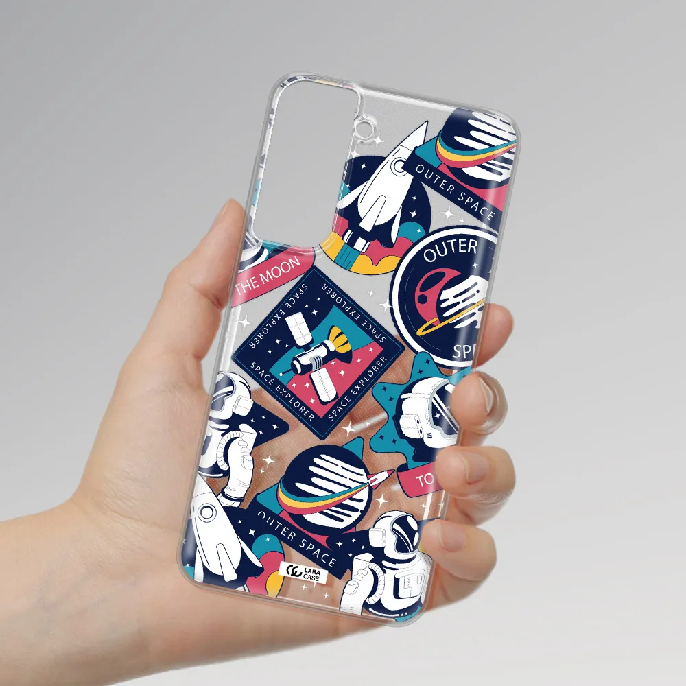 Astronaut Stickers Samsung S21 Fe Clear Tpu Case