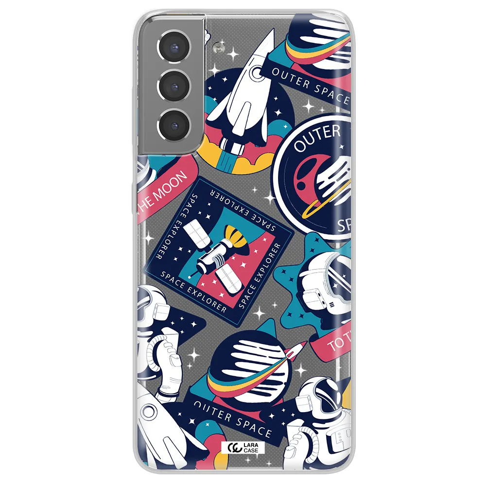 Astronaut Stickers Samsung S21 Plus Clear TPU Case