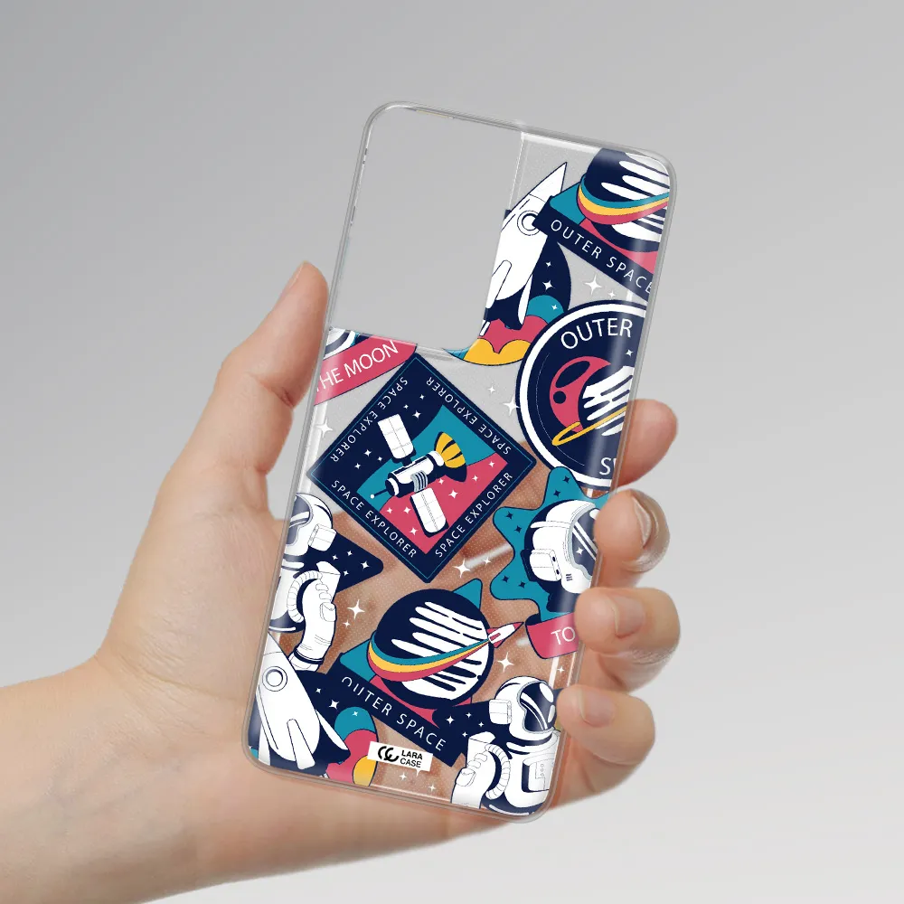 Astronaut Stickers Samsung S21 Ultra Clear TPU Case