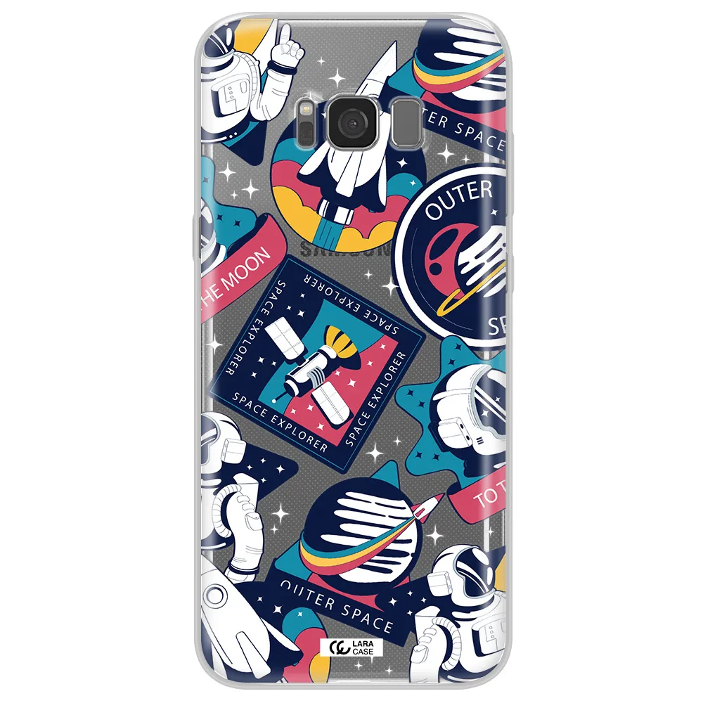 Astronaut Stickers Samsung S8 Clear TPU Case