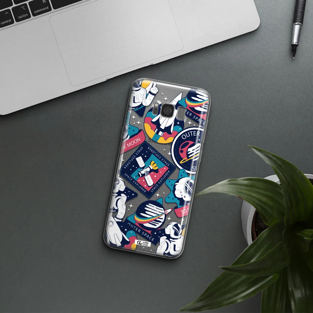 Astronaut Stickers Samsung S8 Clear TPU Case