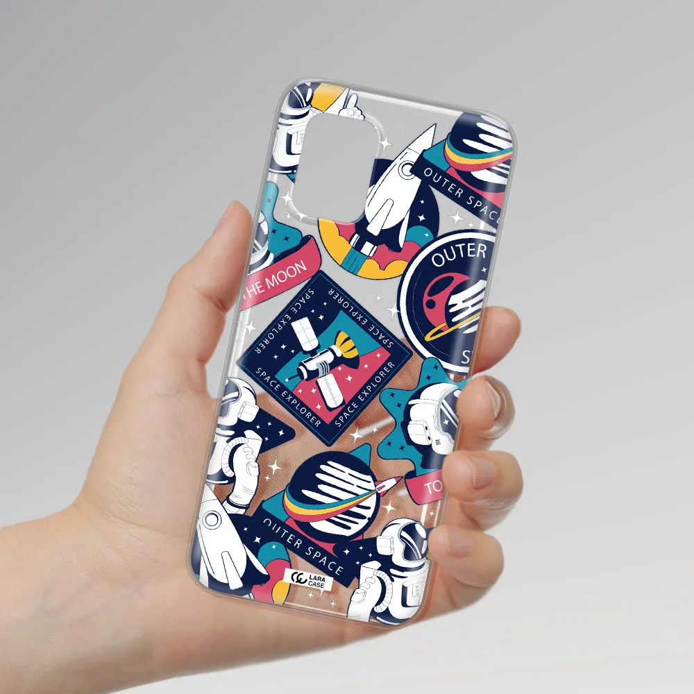 Astronaut Stickers Xiaomi Mi 10 Lite Clear TPU Case