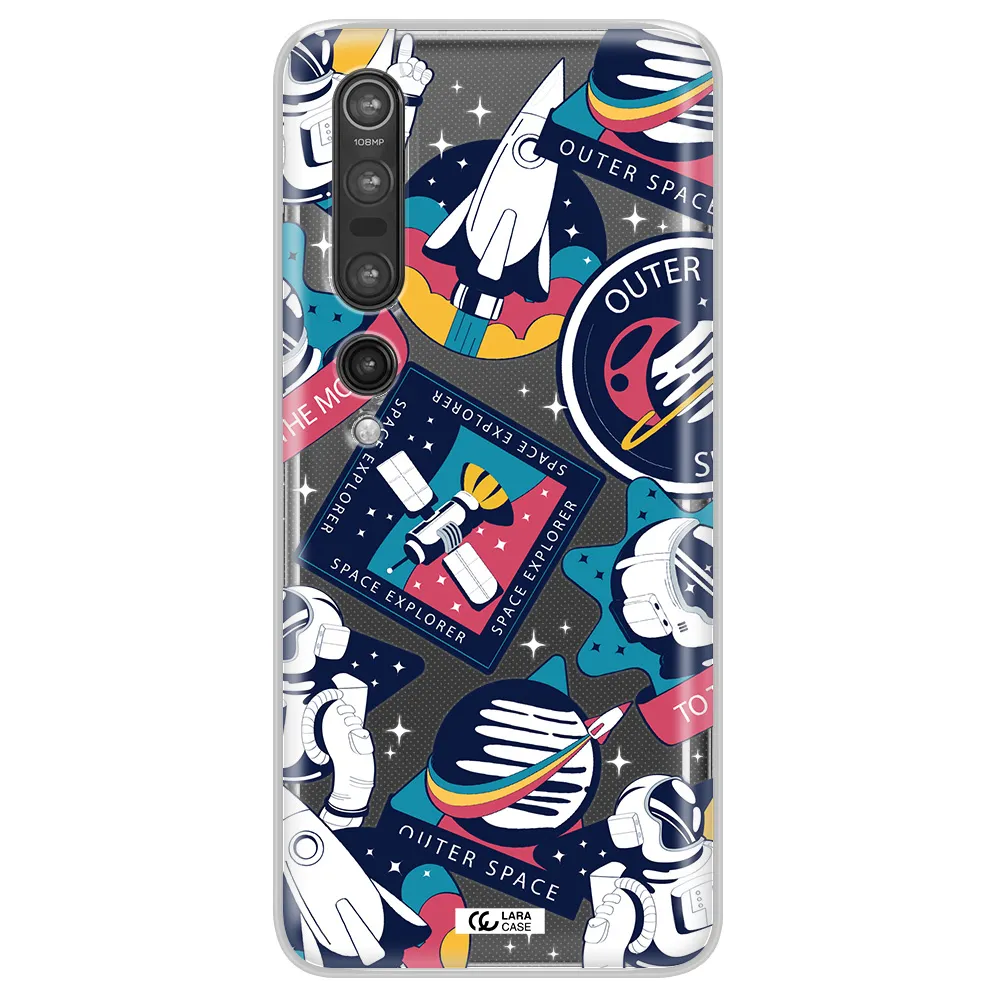 Astronaut Stickers Xiaomi Mi 10 Pro Clear TPU Case
