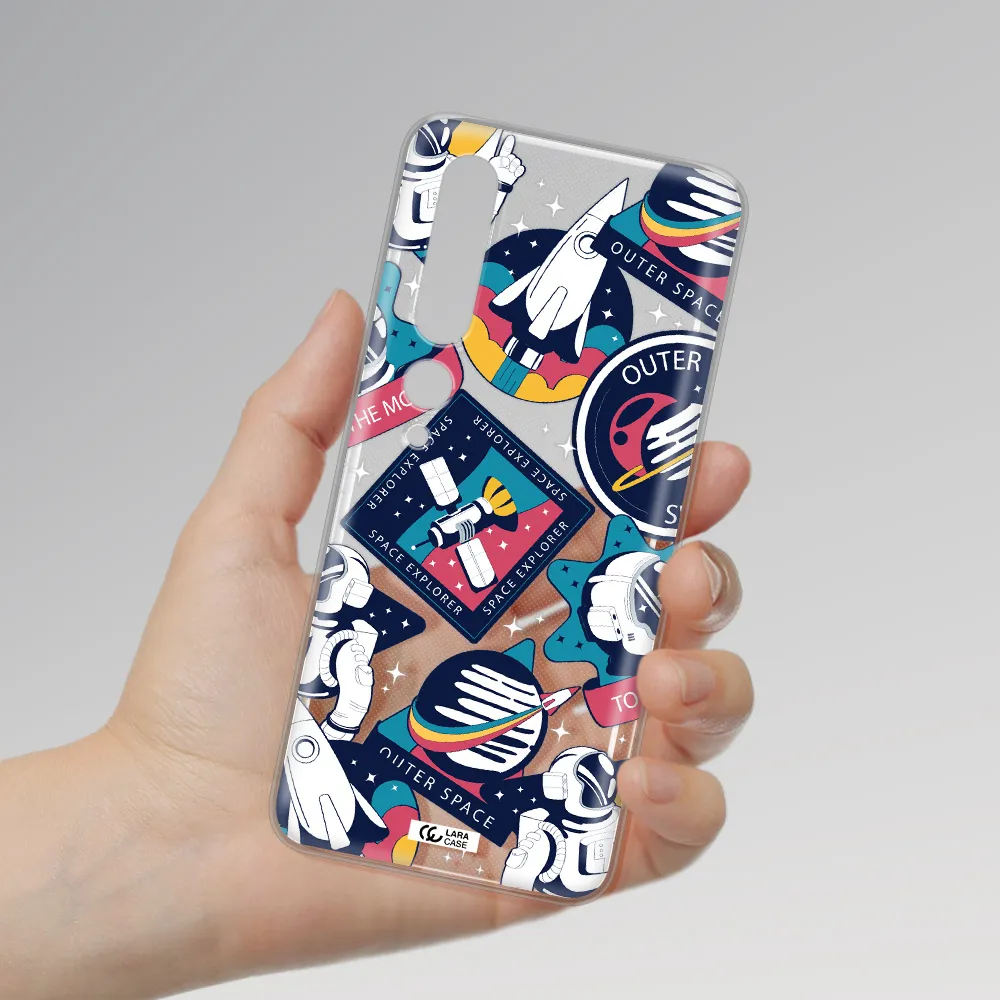 Astronaut Stickers Xiaomi Mi 10 Pro Clear TPU Case