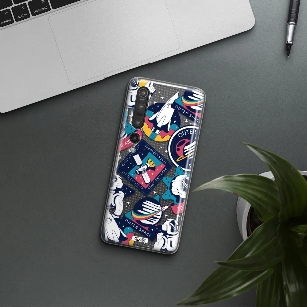 Astronaut Stickers Xiaomi Mi 10 Pro Clear TPU Case