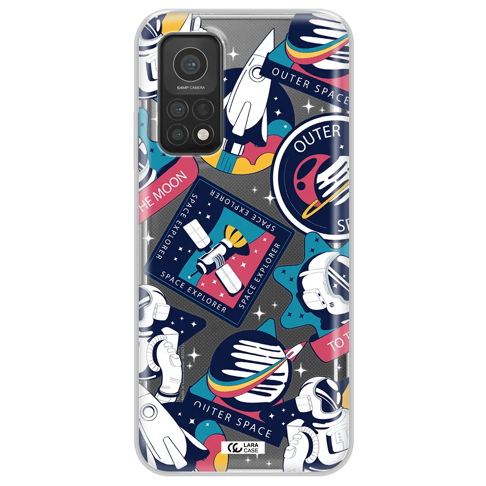 Astronaut Stickers Xiaomi Mi 10T Clear TPU Case
