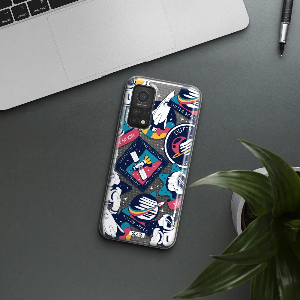 Astronaut Stickers Xiaomi Mi 10T Clear TPU Case
