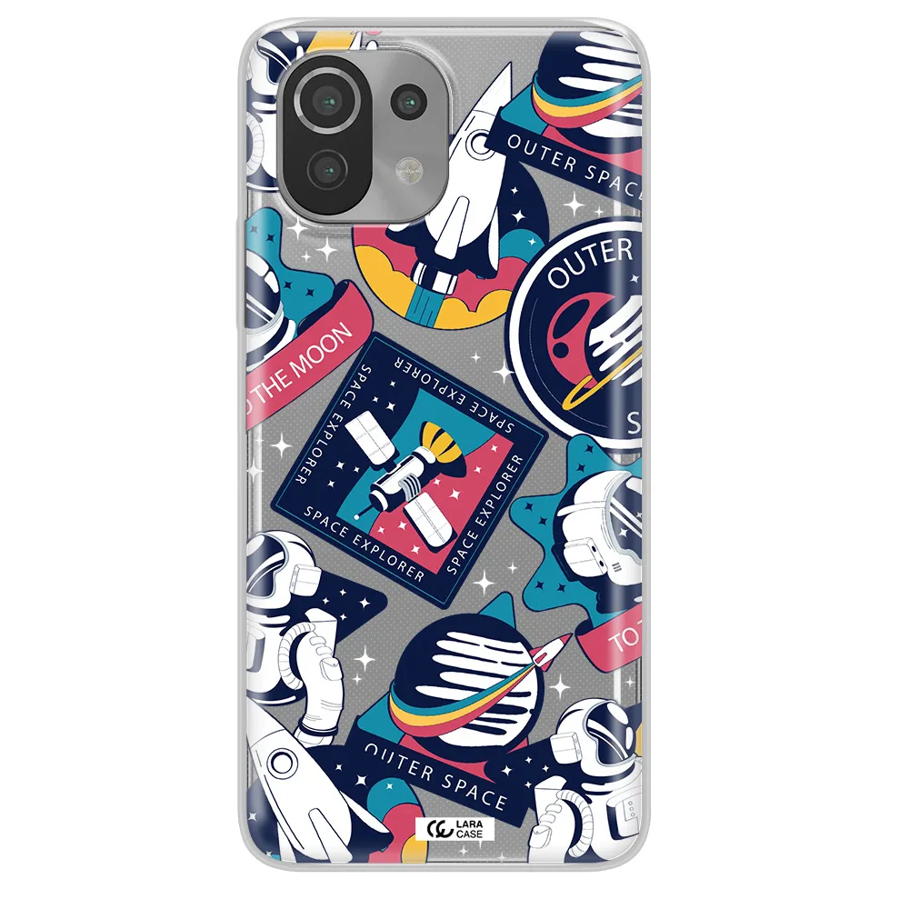 Astronaut Stickers Xiaomi Mi 11 Lite Clear TPU Case
