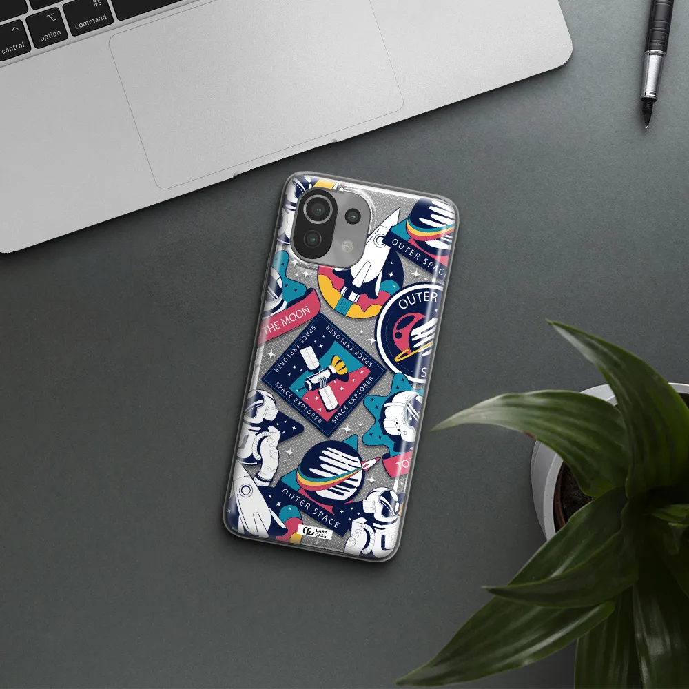 Astronaut Stickers Xiaomi Mi 11 Lite Clear TPU Case
