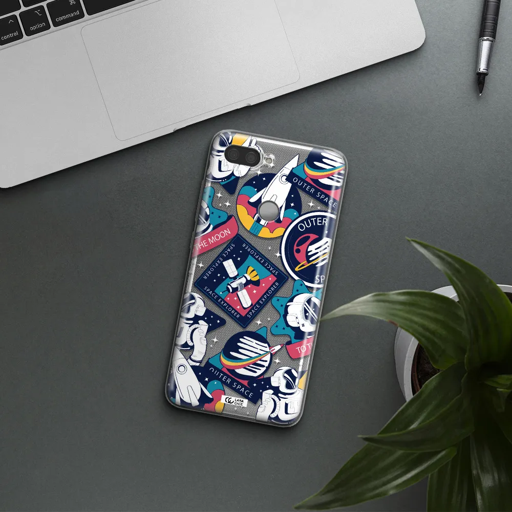 Astronaut Stickers Xiaomi Mi 8 Lite Clear TPU Case