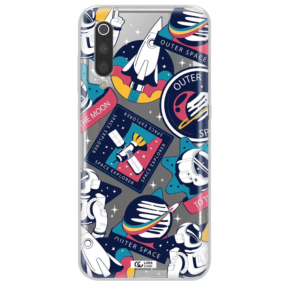 Astronaut Stickers Xiaomi Mi 9 Clear TPU Case