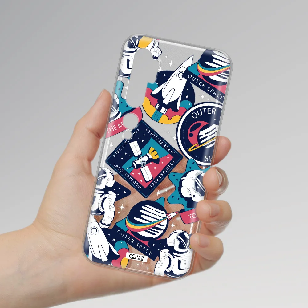 Astronaut Stickers Xiaomi Mi Note 10 Clear TPU Case