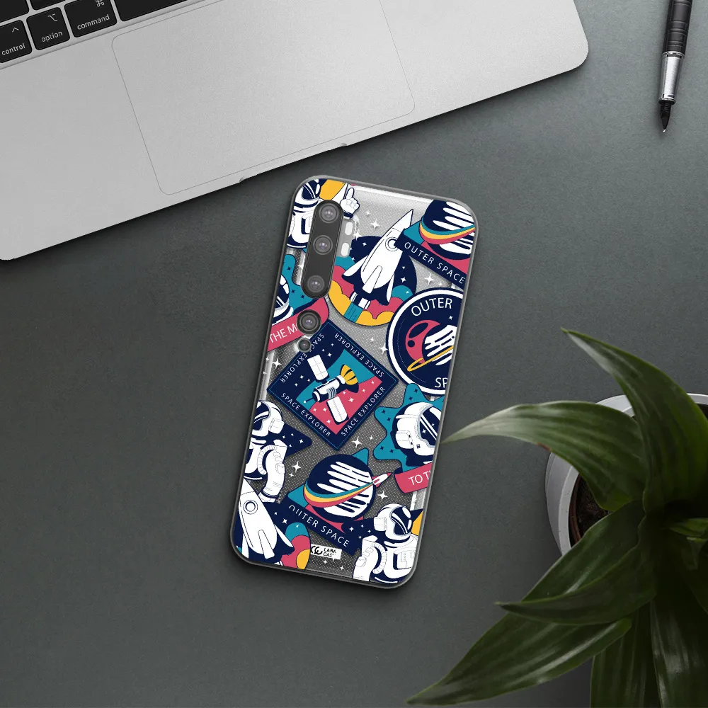 Astronaut Stickers Xiaomi Mi Note 10 Clear TPU Case
