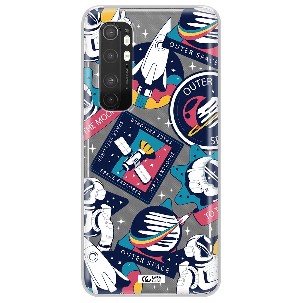 Astronaut Stickers Xiaomi Mi Note 10 Lite Clear TPU Case