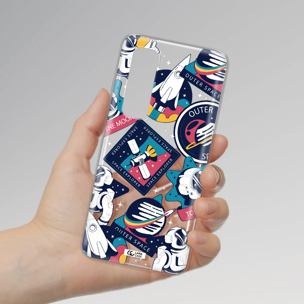 Astronaut Stickers Xiaomi Mi Note 10 Lite Clear TPU Case