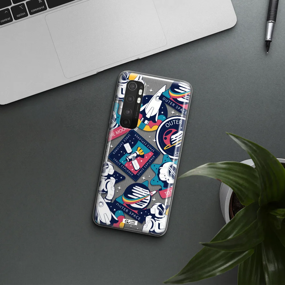 Astronaut Stickers Xiaomi Mi Note 10 Lite Clear TPU Case