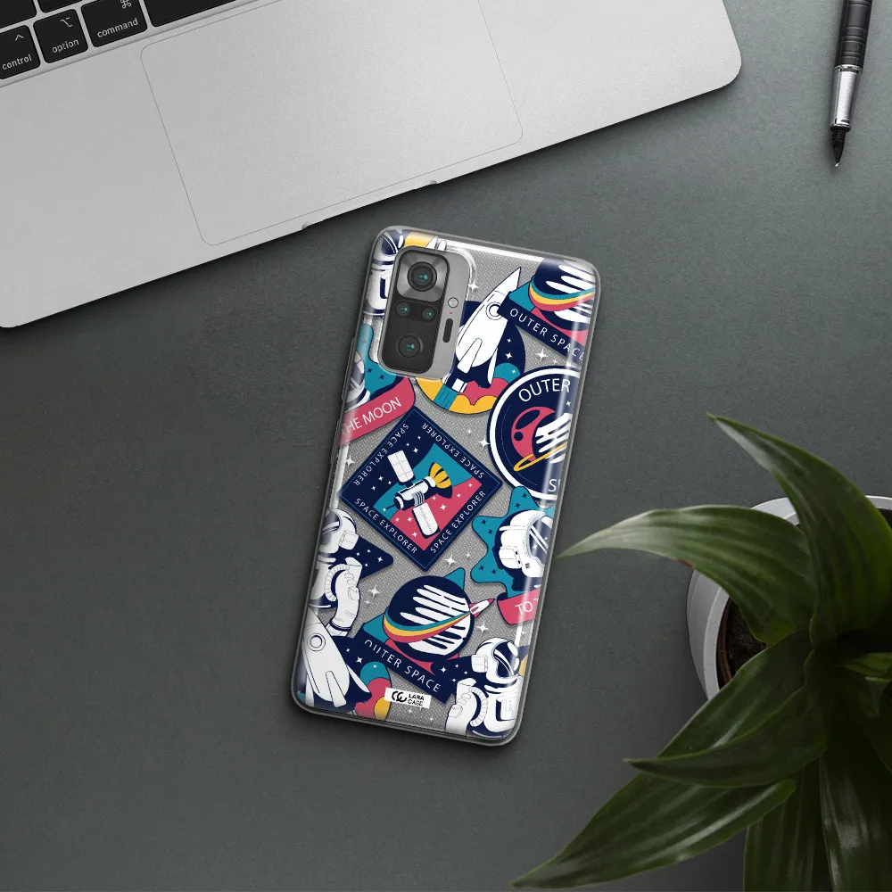 Astronaut Stickers Xiaomi Note 10 Pro Clear TPU Case