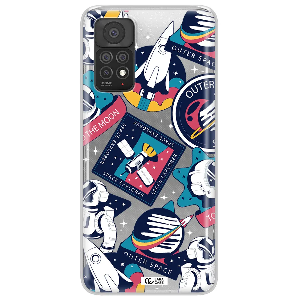 Astronaut Stickers Xiaomi Note 11 Pro Clear TPU Case