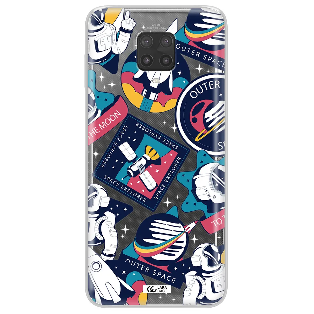 Astronaut Stickers Xiaomi Note 9 Pro Clear TPU Case