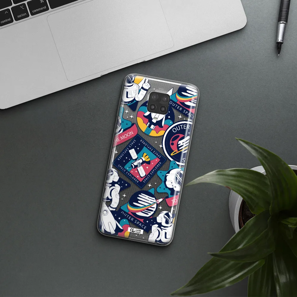 Astronaut Stickers Xiaomi Note 9 Pro Clear TPU Case