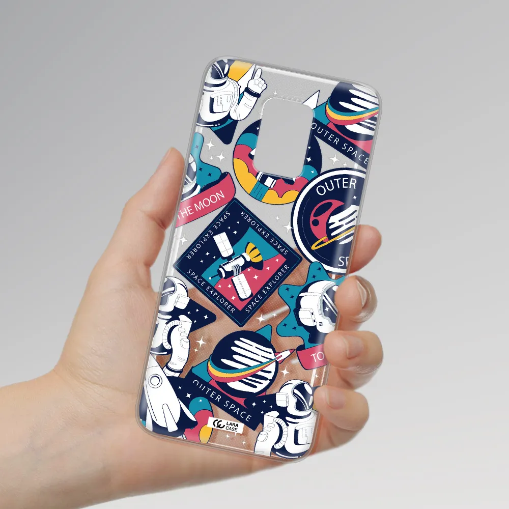 Astronaut Stickers Xiaomi Note 9S Clear TPU Case