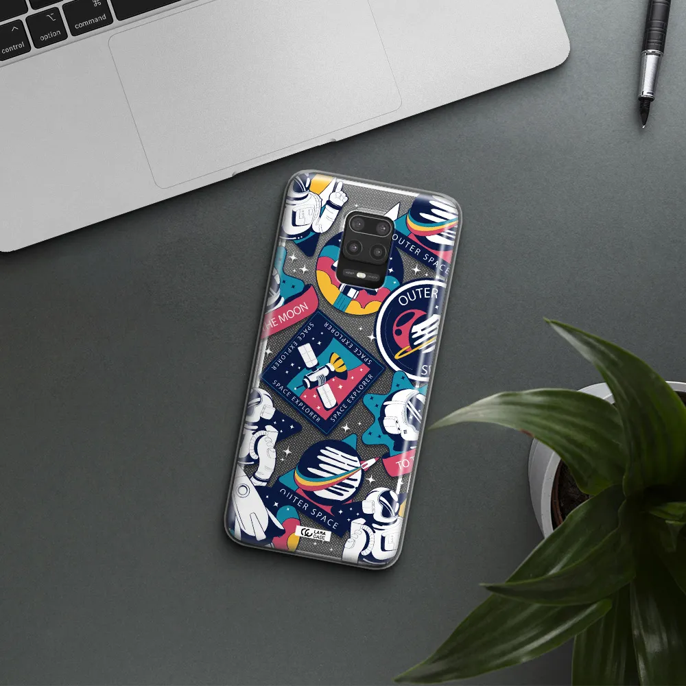 Astronaut Stickers Xiaomi Note 9S Clear TPU Case