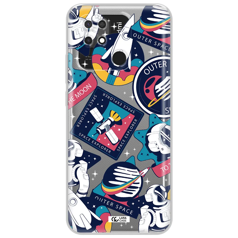 Astronaut Stickers Xiaomi Redmi 10C Clear TPU Case