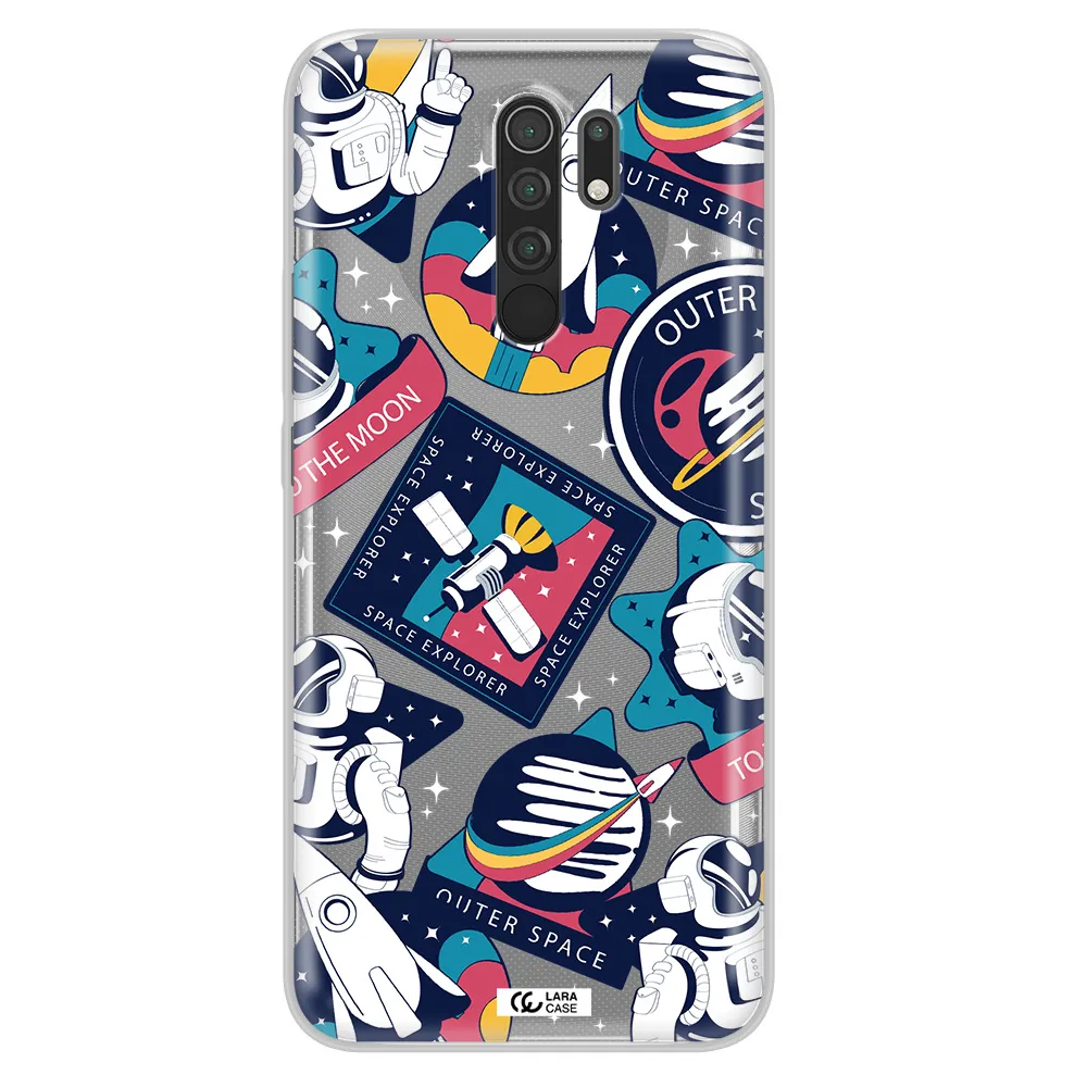 Astronaut Stickers Xiaomi Redmi 9 Clear TPU Case