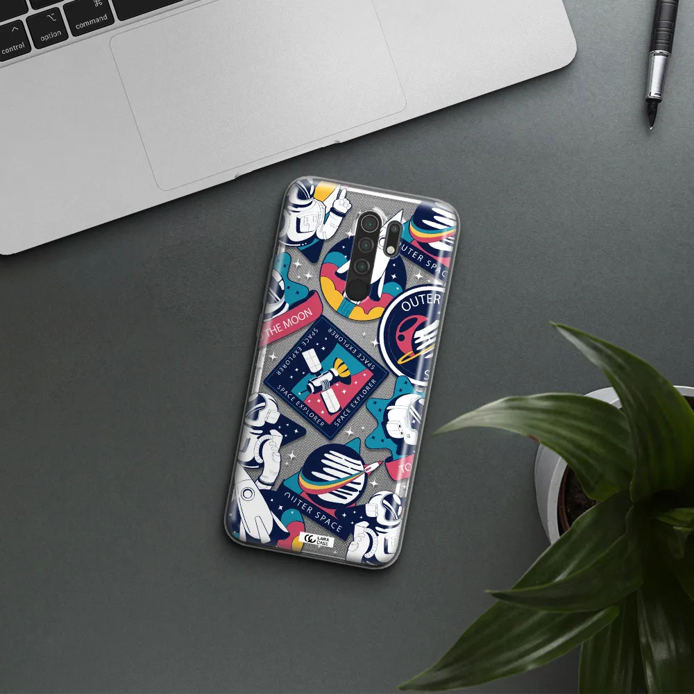 Astronaut Stickers Xiaomi Redmi 9 Clear TPU Case